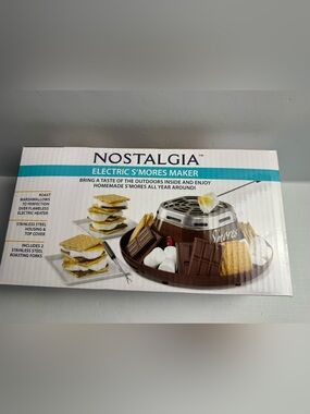 Nostalgia Brown Electric S'mores Maker with Accessory Storage